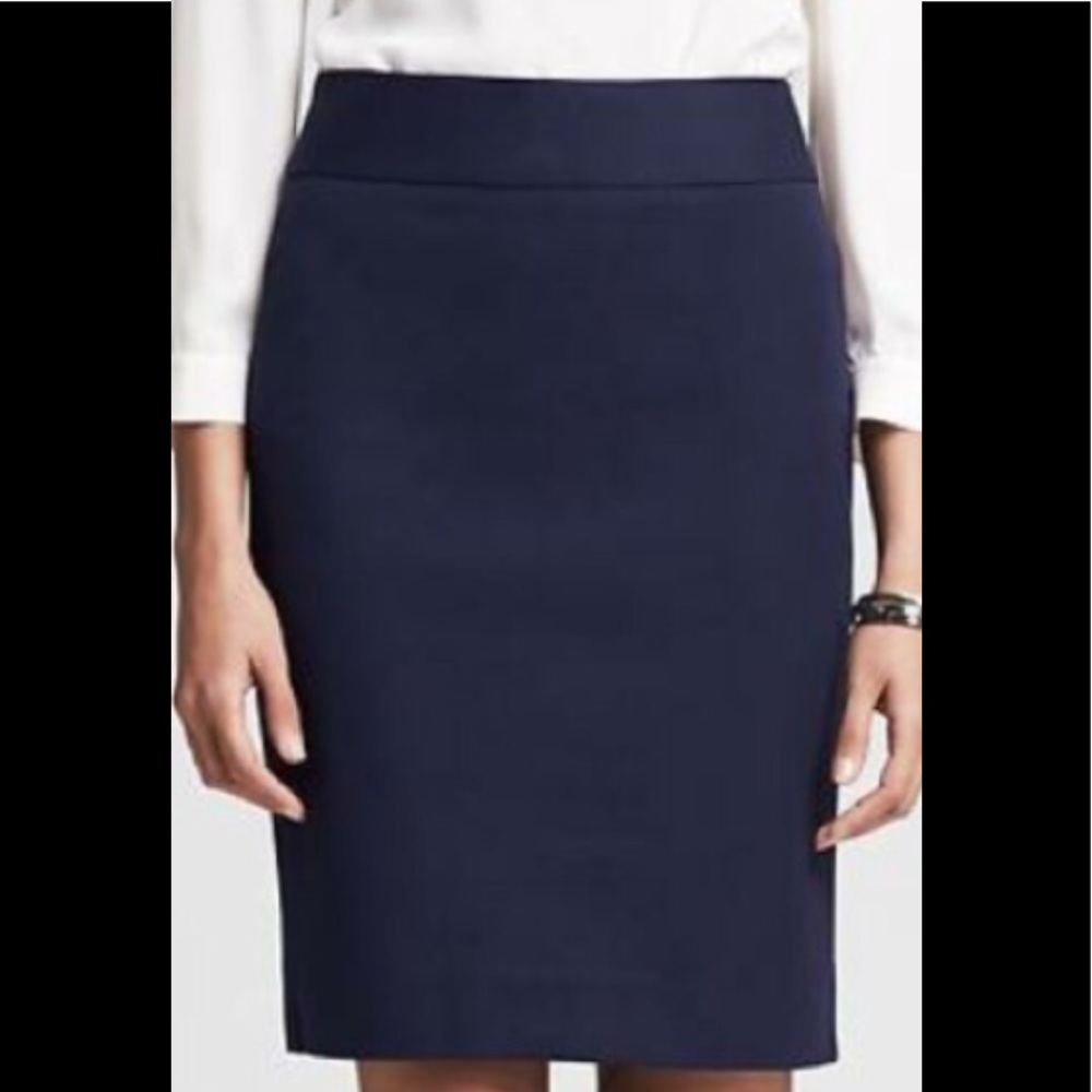 Navy pencil skirt